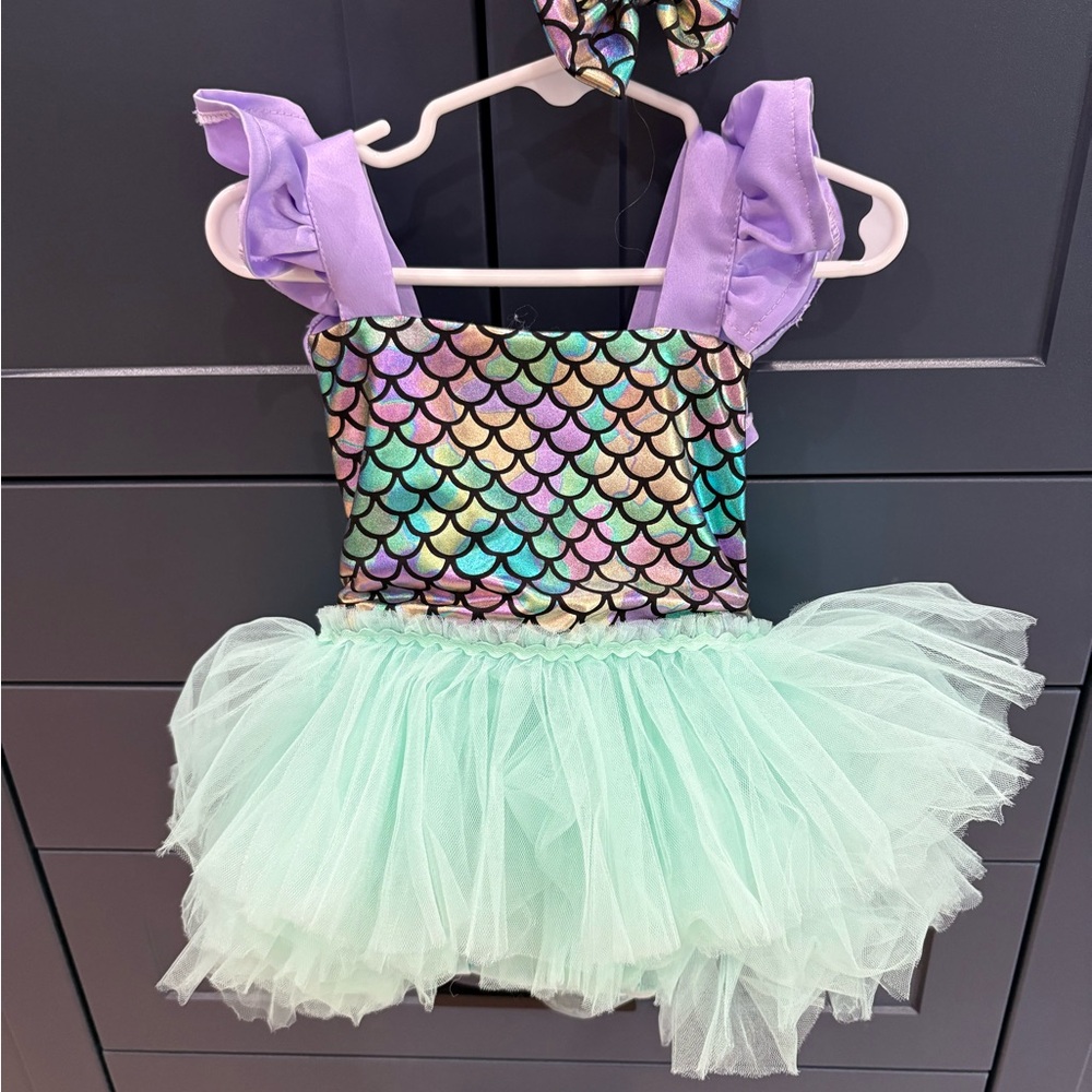 Mermaid Scales Kids Costume with Tutu